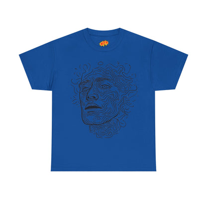 Human Face Line Drawing Portrait Graphic Art Tee Shirt