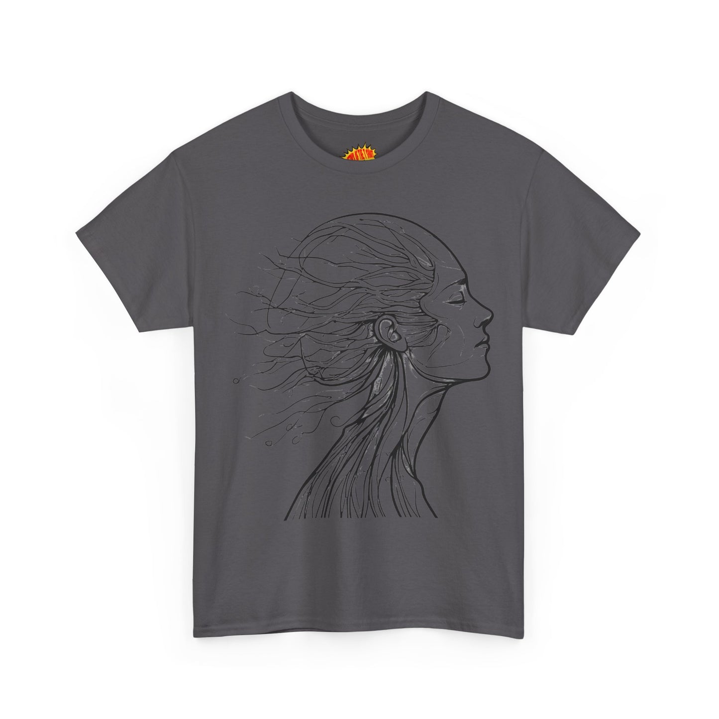 Flowing Line Drawing Face Graphic Art Tee Shirt *Multiple Colors*