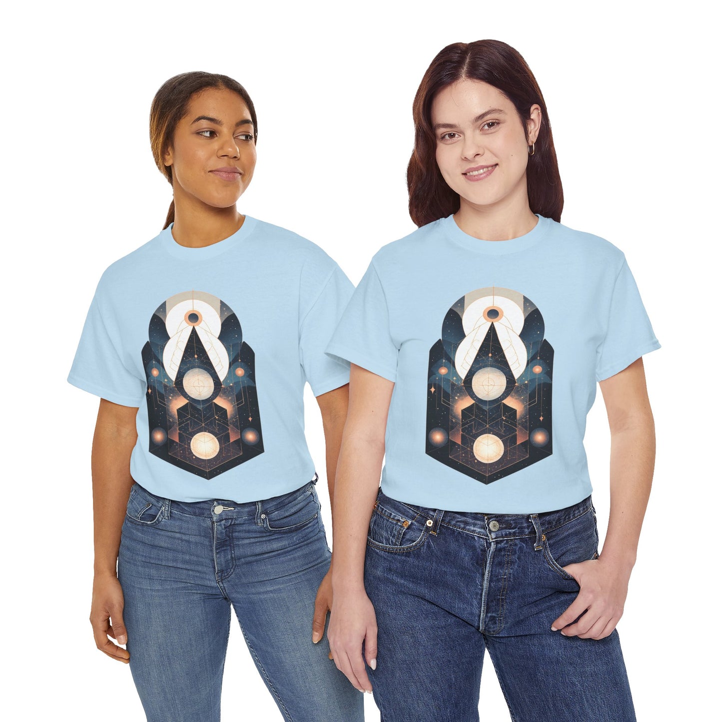 Geometric Space Art Pattern Graphic Tee Shirt *Multiple Colors*