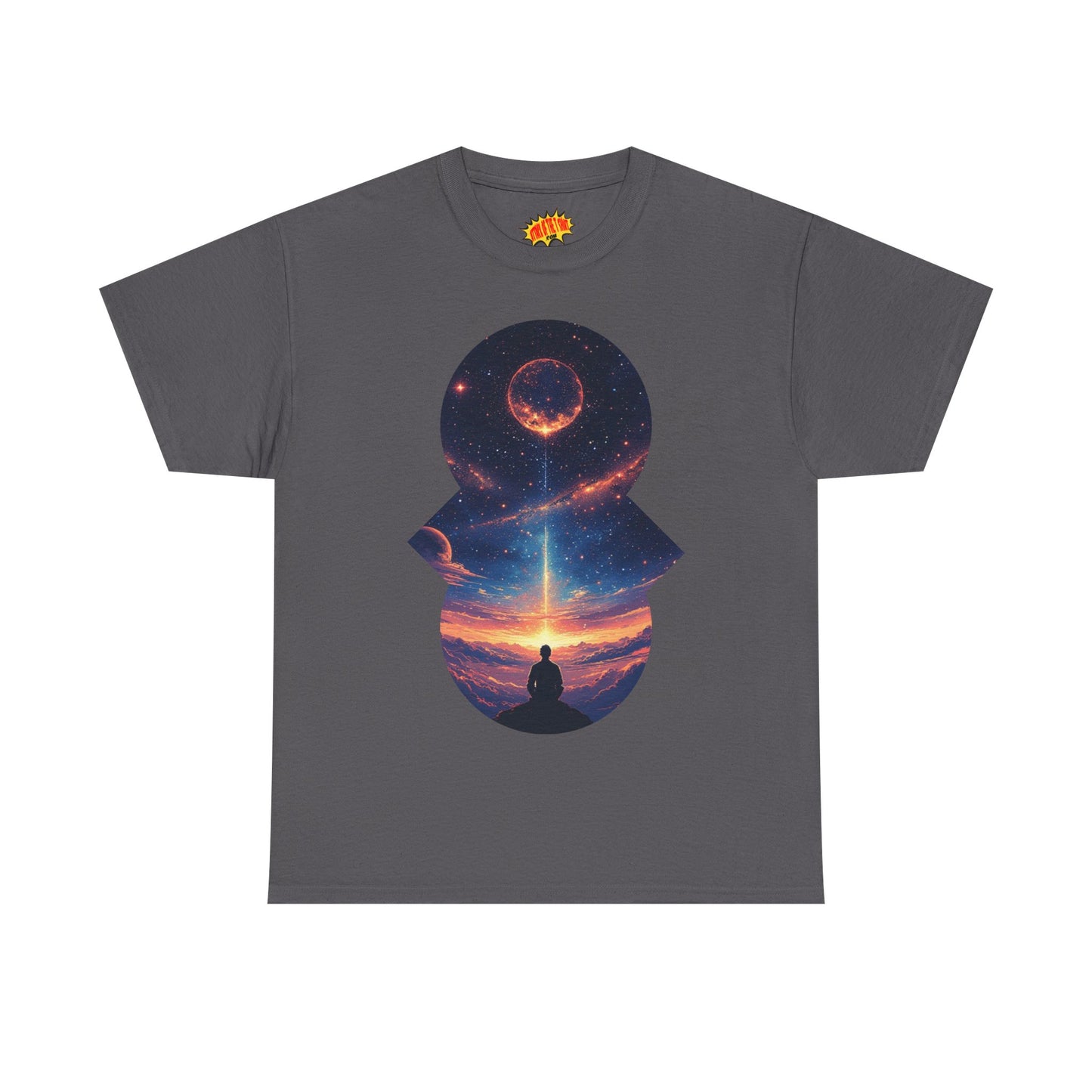 Cosmic Meditation w/Planet Space Graphic Art Tee Shirt *Multiple Colors*