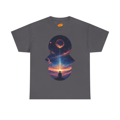 Cosmic Meditation w/Planet Space Graphic Art Tee Shirt