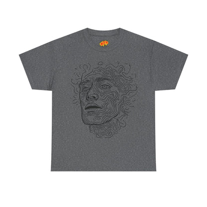Human Face Line Drawing Portrait Graphic Art Tee Shirt