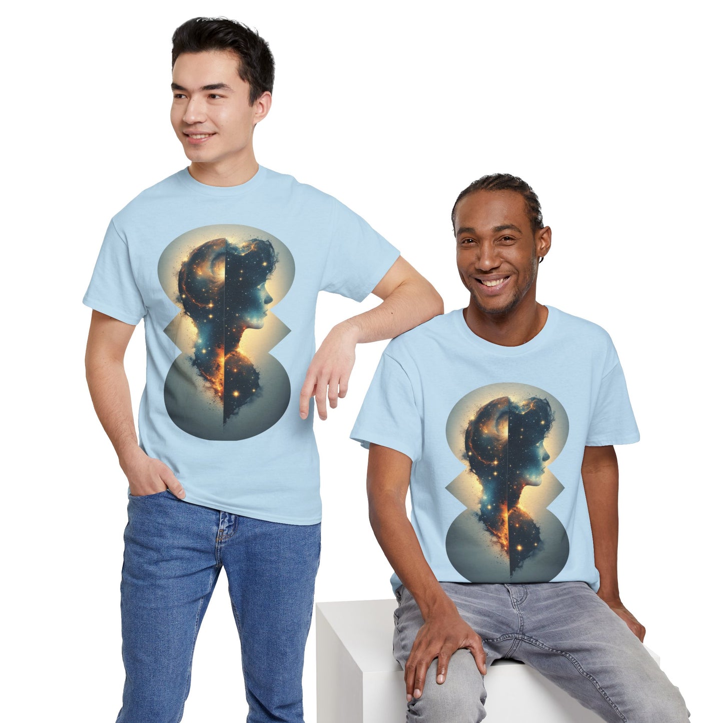 Cosmic Silhouette Galaxy Graphic Art Tee Shirt *Multiple Colors*