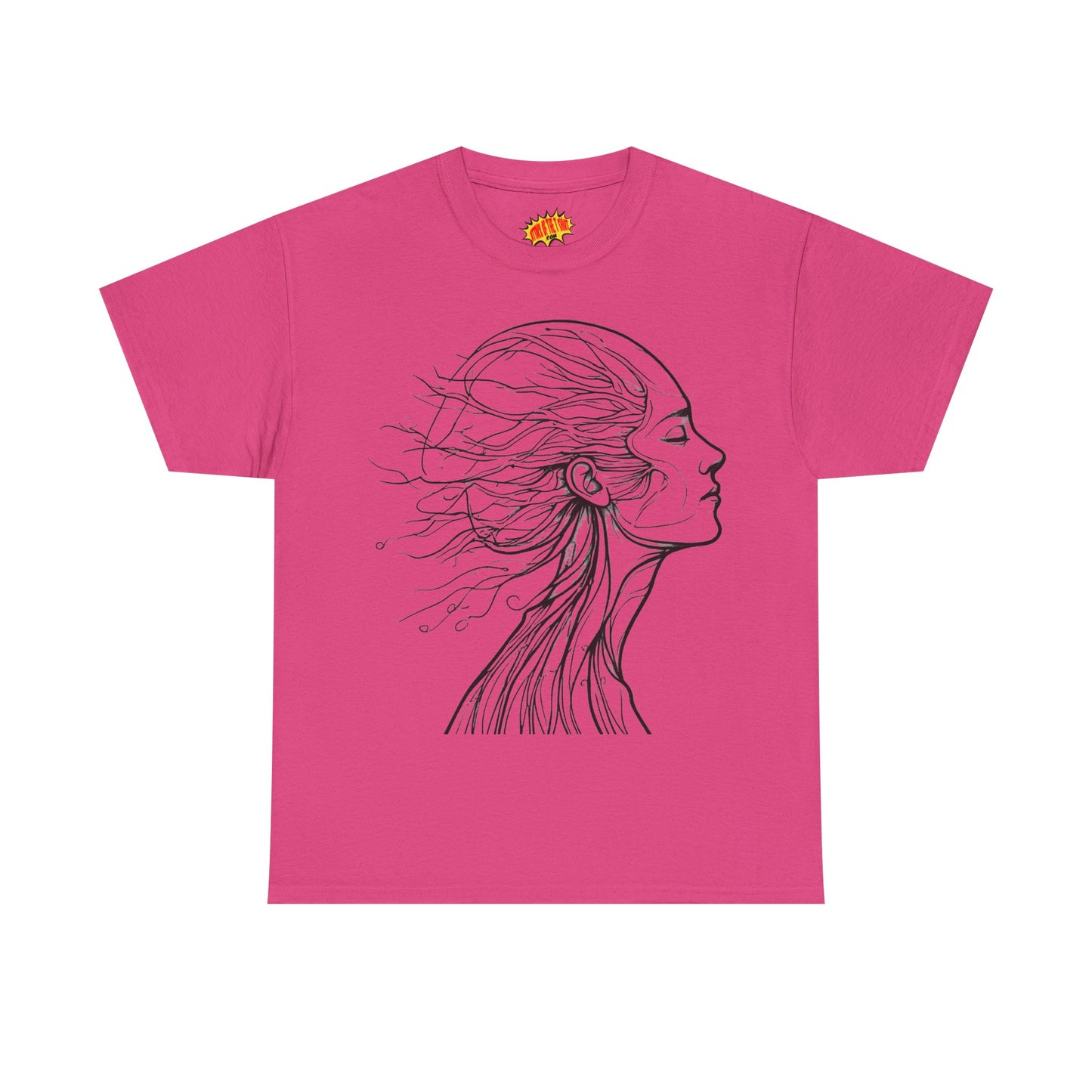 Flowing Line Drawing Face Graphic Art Tee Shirt *Multiple Colors*