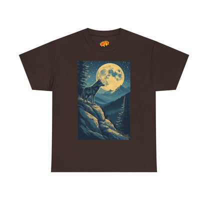 Mountain Wolf Full Moon Scene T-Shirt