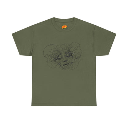 Abstract Face Line Drawing Graphic Art Tee Shirt