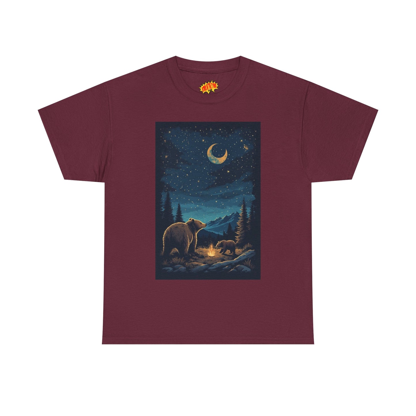 Grizzly Bear with Cub Night Scene T-Shirt *Multiple Colors*