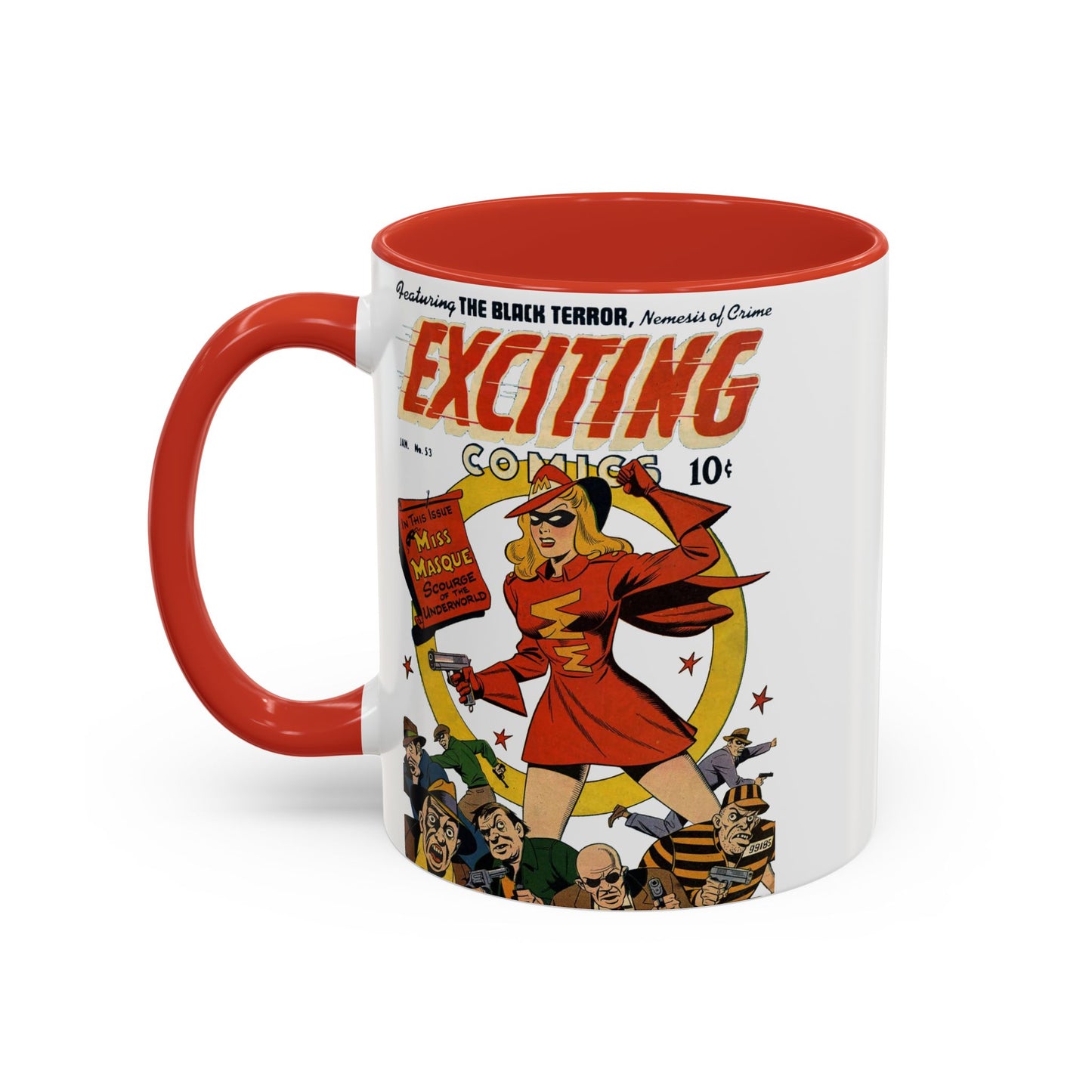 Exciting Comics #53 feat. Miss Masque Coffee Mug, - 11oz