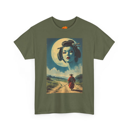 Travelling Samurai w/Moon Geisha Woman T-Shirt