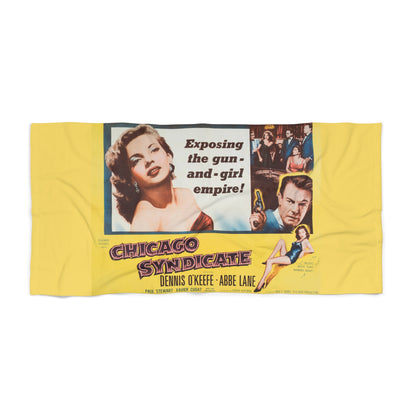 Chicago Syndicate Movie Poster Beach Towel | Vintage 1940s Hollywood Noir Art