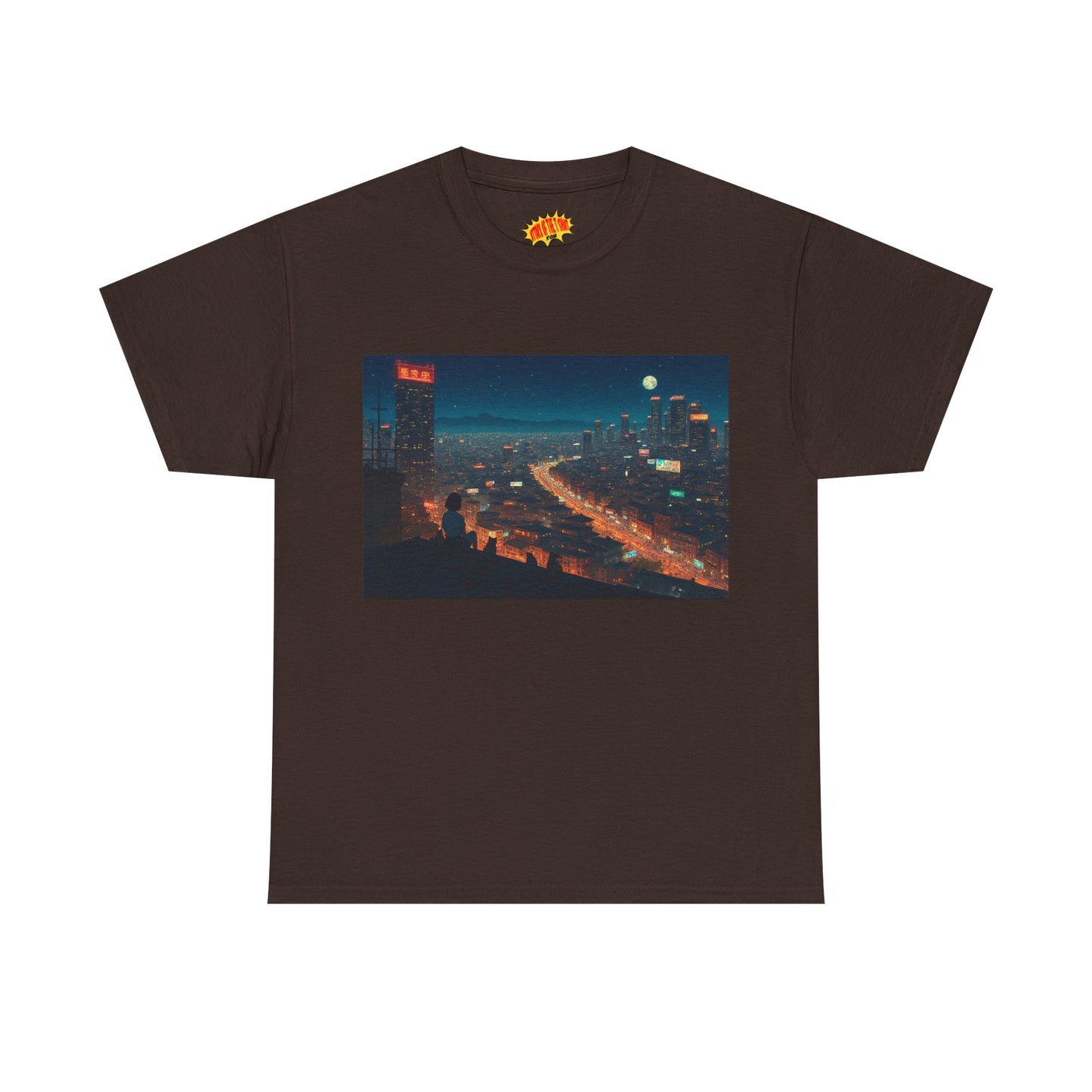 Anime Night Cityscape w/Cats T-Shirt *Multiple Colors*