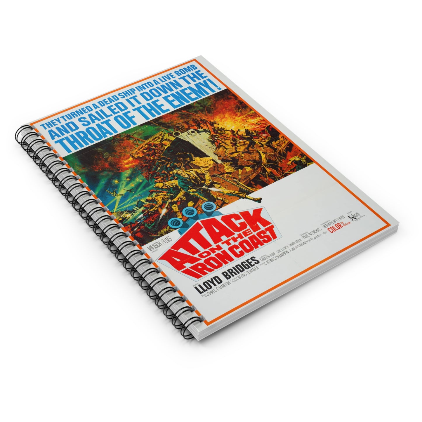 Attack on the Iron Coast - Vintage Movie Poster Notebook