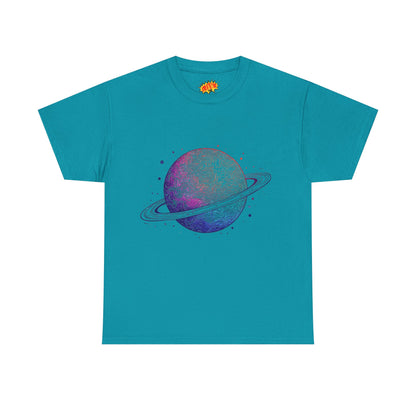 Space Art Ringed Planet Graphic Tee Shirt