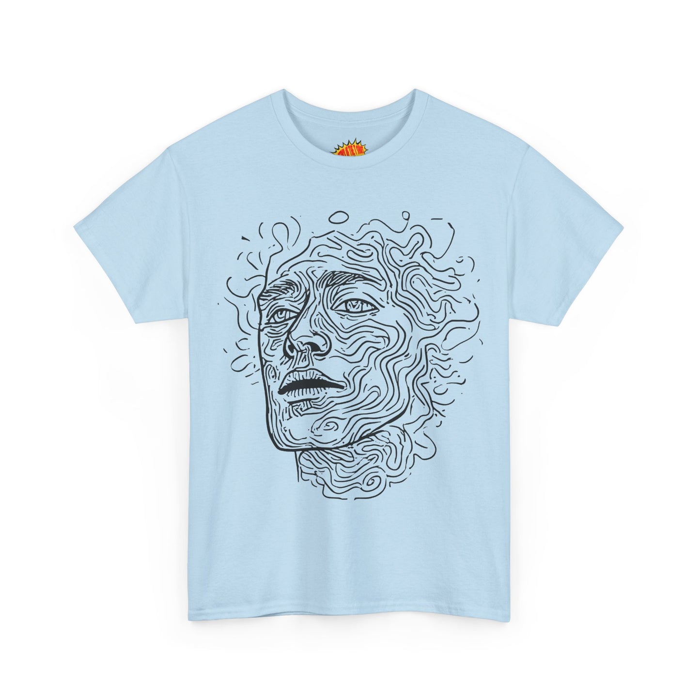 Human Face Line Drawing Portrait Graphic Art Tee Shirt *Multiple Colors*