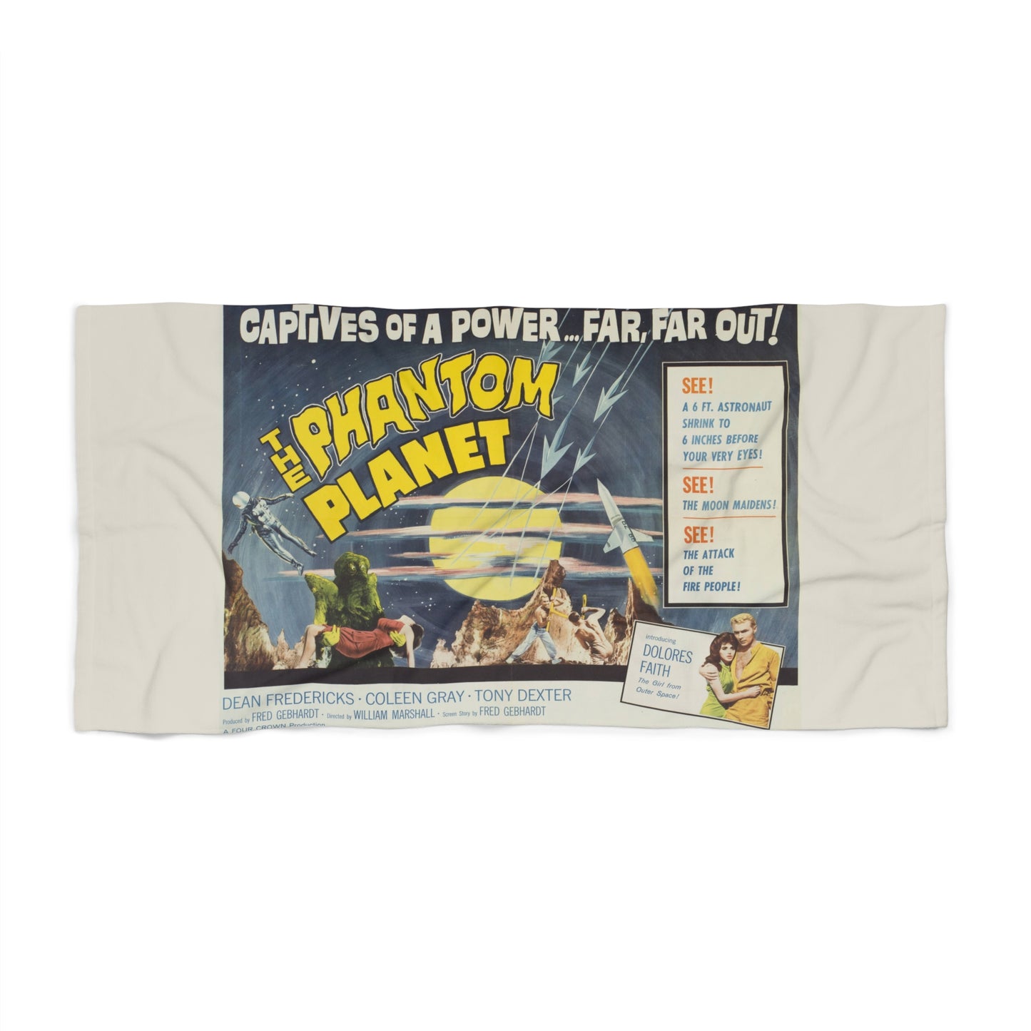 The Phantom Planet Movie Poster Art Beach Towel | Retro Sci-fi Movie Print