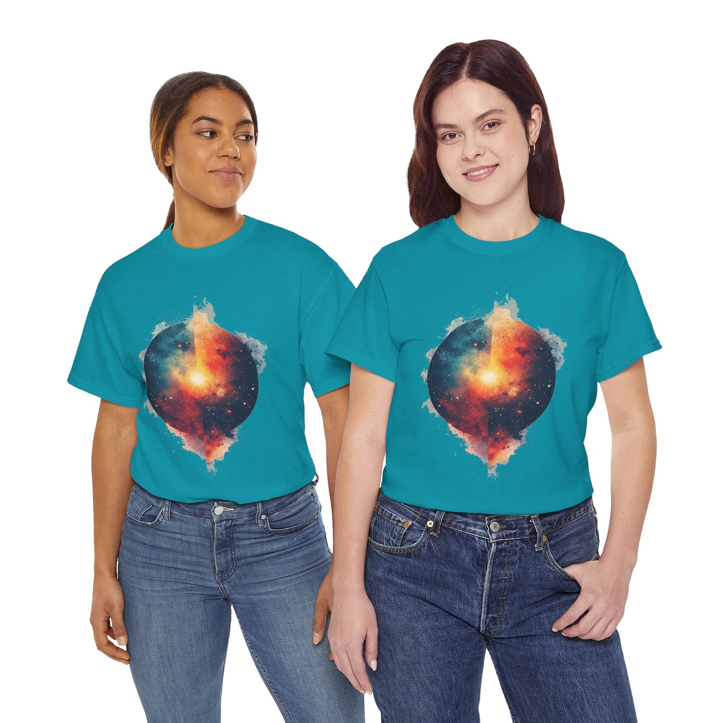 Round Galaxy w/Nebula Graphic Art Tee Shirt *Multiple Colors*