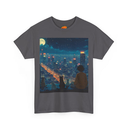 Anime City Night Scene w/Cats T-Shirt