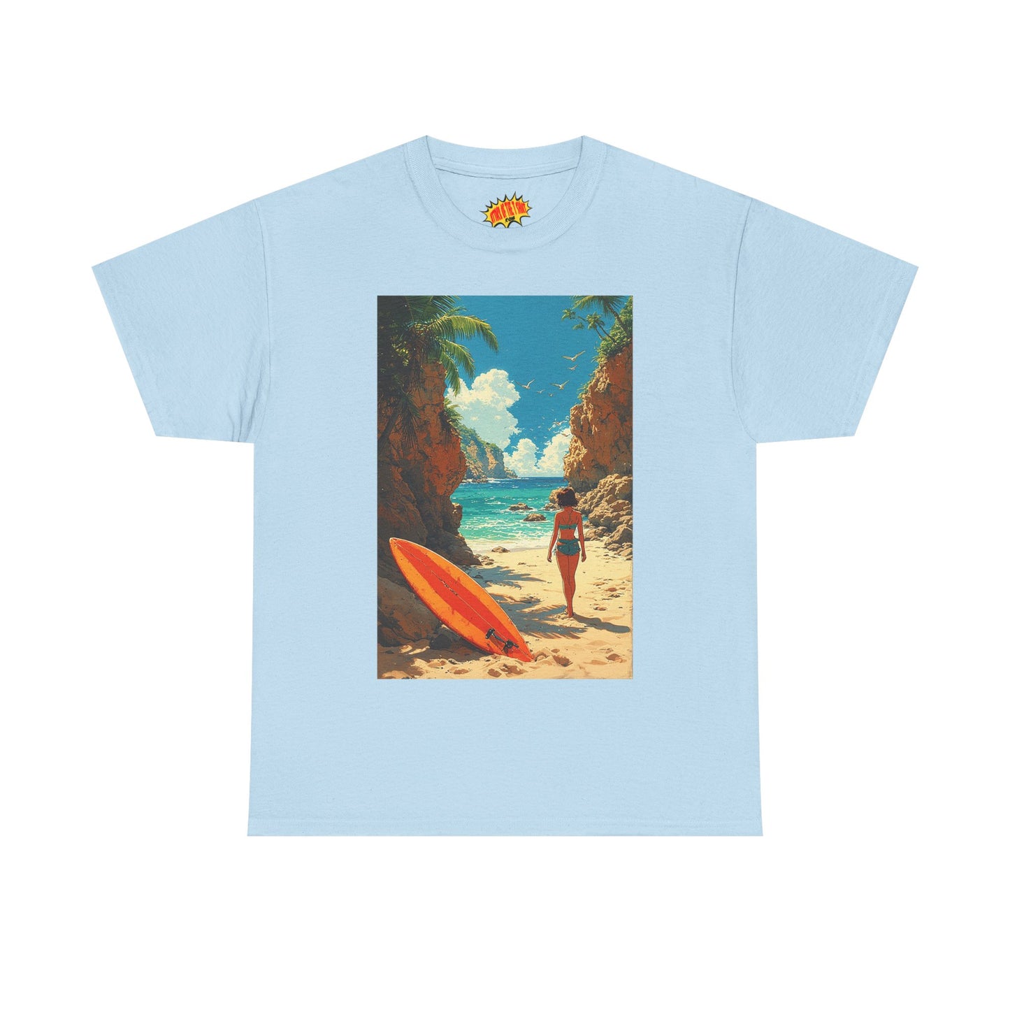 Modern Style Tropical Beach Scene T-Shirt *Multiple Colors*