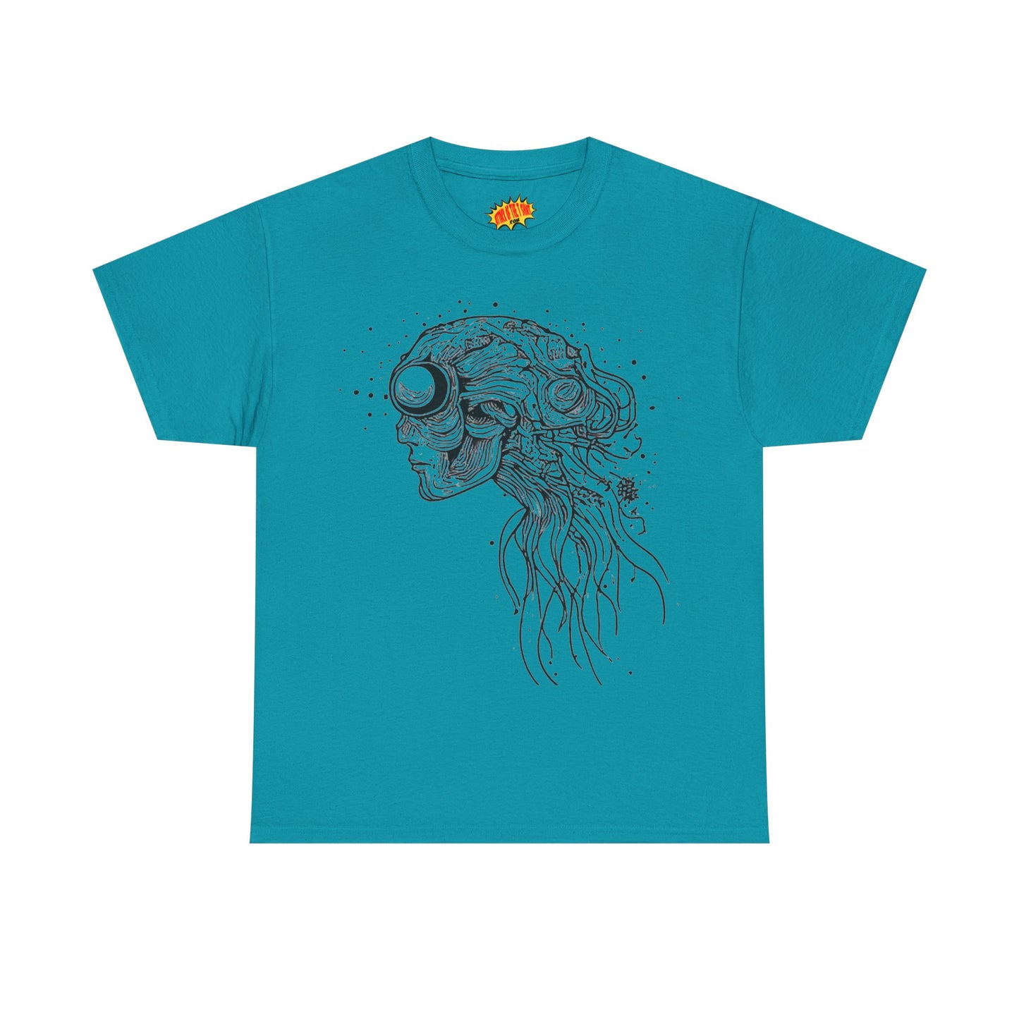 Humanoid Line Drawing Face Graphic Art Tee Shirt *Multiple Colors*