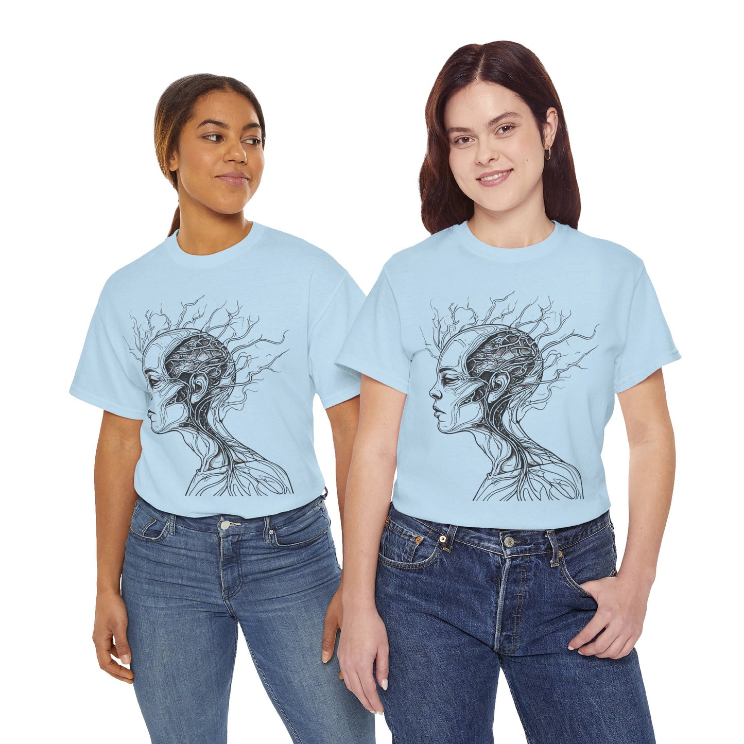 Anatomy Line Drawing Face Graphic Art Tee Shirt *Multiple Colors*
