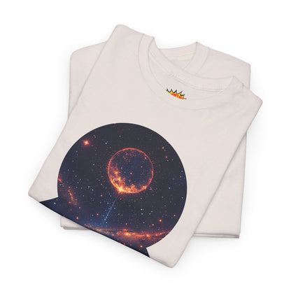 Cosmic Meditation w/Planet Space Graphic Art Tee Shirt