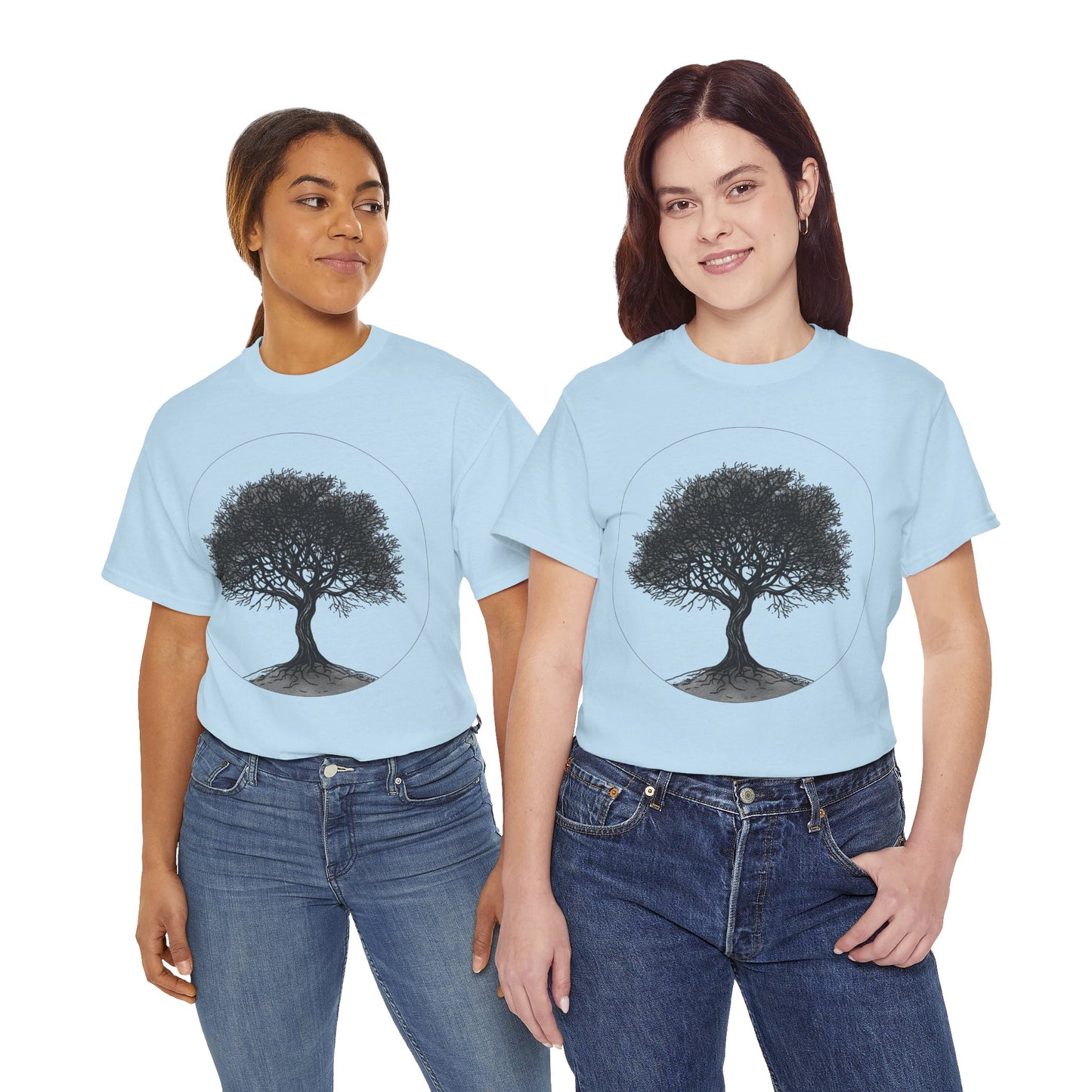 Circle Tree Sketch Drawing Graphic Art Tee Shirt *Multiple Colors*