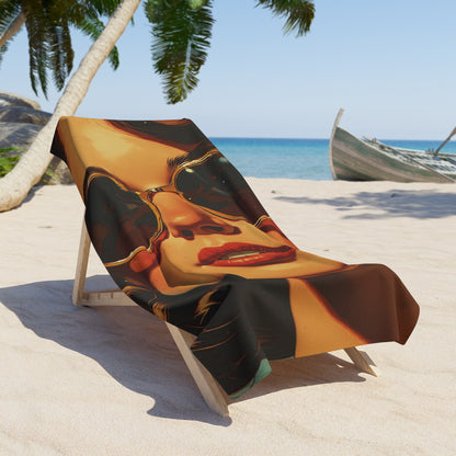 Pop Art Retro Beach Towel | Vintage Style Glamour Model Art Print Towel 2 Sizes