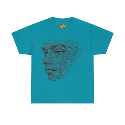 Human Face Silhouette Line Drawing Graphic Art Tee Shirt