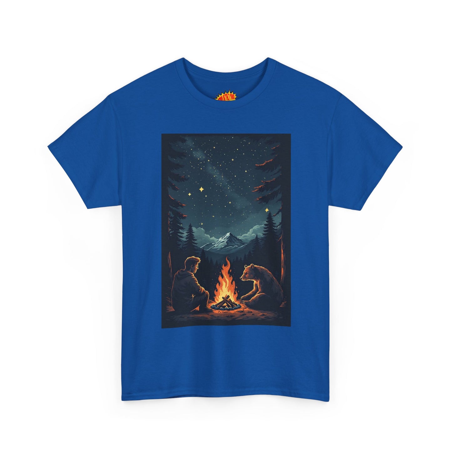 Mountain Man w/Bear Campfire Scene T-Shirt *Multiple Colors*
