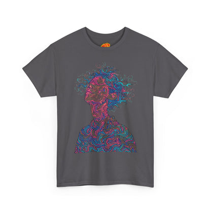 Line Drawing Multicolor Human Graphic Art Tee Shirt