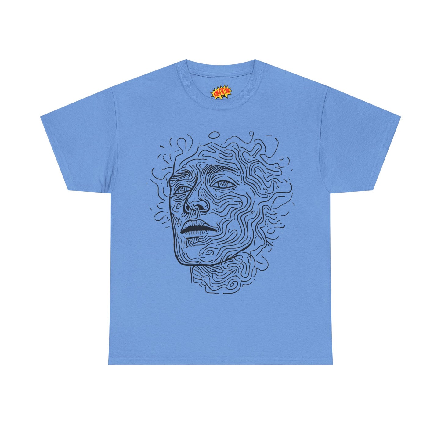 Human Face Line Drawing Portrait Graphic Art Tee Shirt *Multiple Colors*