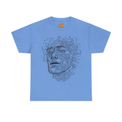 Human Face Line Drawing Portrait Graphic Art Tee Shirt