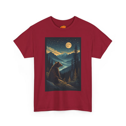 Sitting Grizzly Bear Full Moon Scene T-Shirt