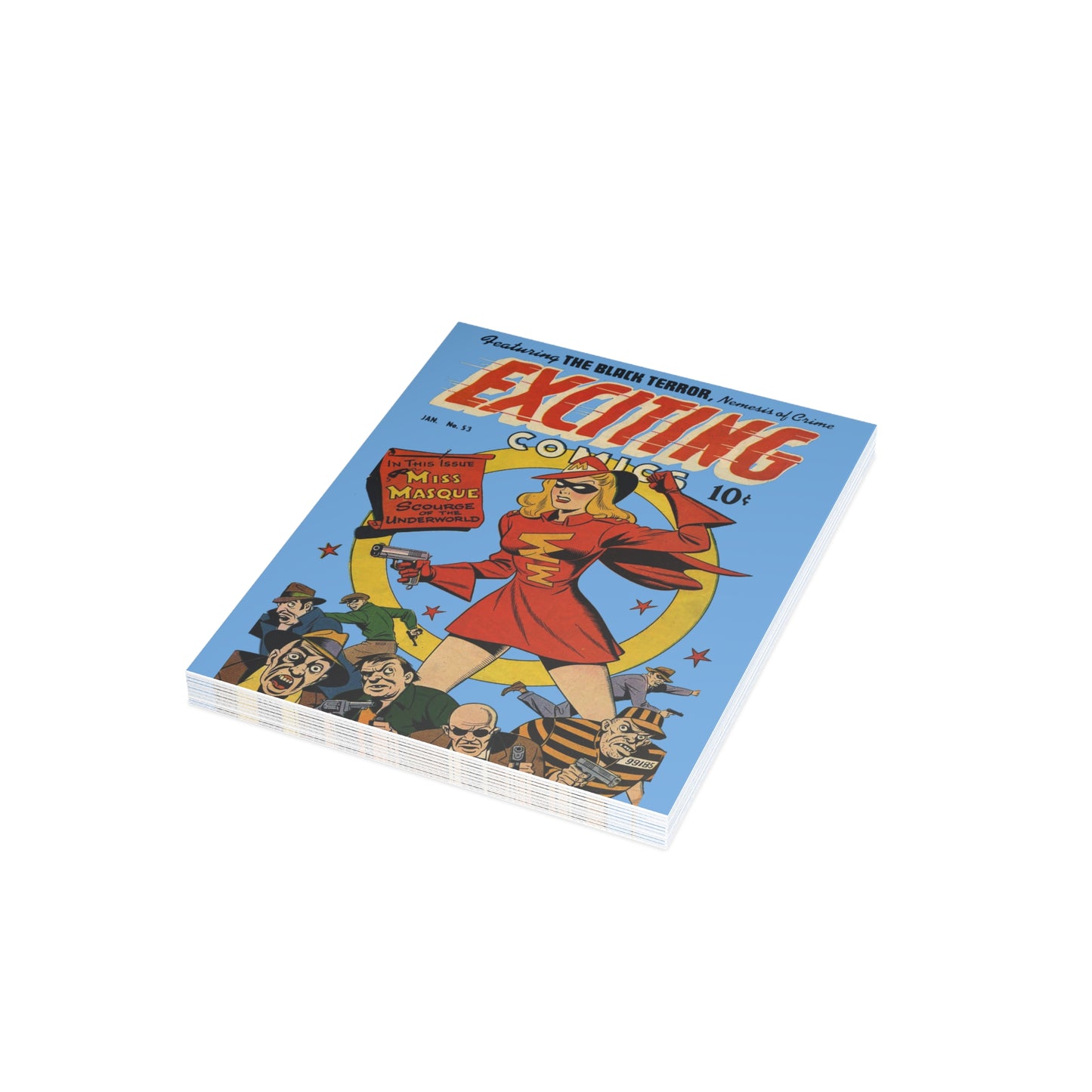 Exciting Comics #53 Feat. Miss Masque Postcards w/Envelopes