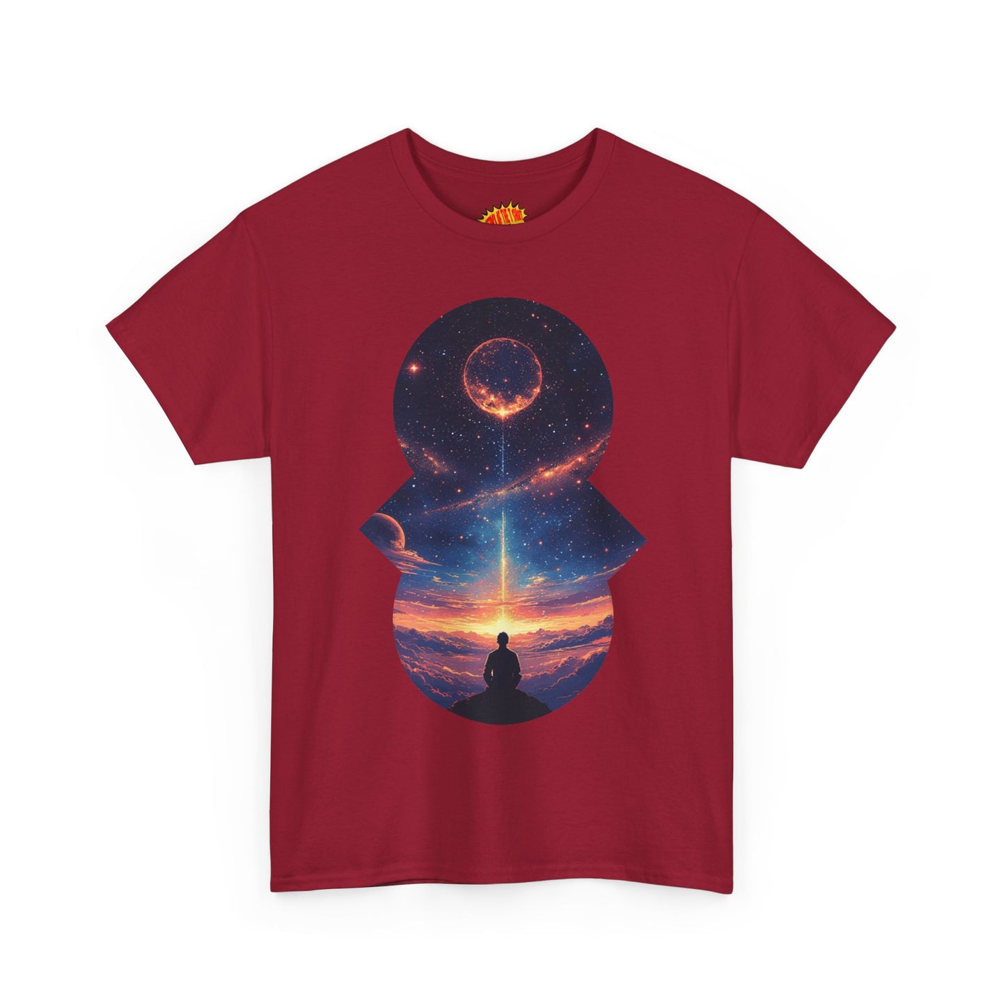 Cosmic Meditation w/Planet Space Graphic Art Tee Shirt *Multiple Colors*