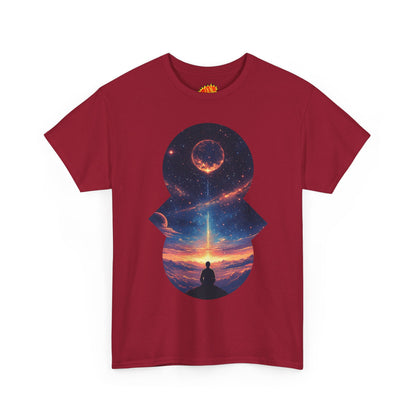Cosmic Meditation w/Planet Space Graphic Art Tee Shirt