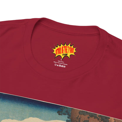 The Hanging-cloud Bridge by Katushika Hokusai - Heavy Cotton Tee *Dark Colors*