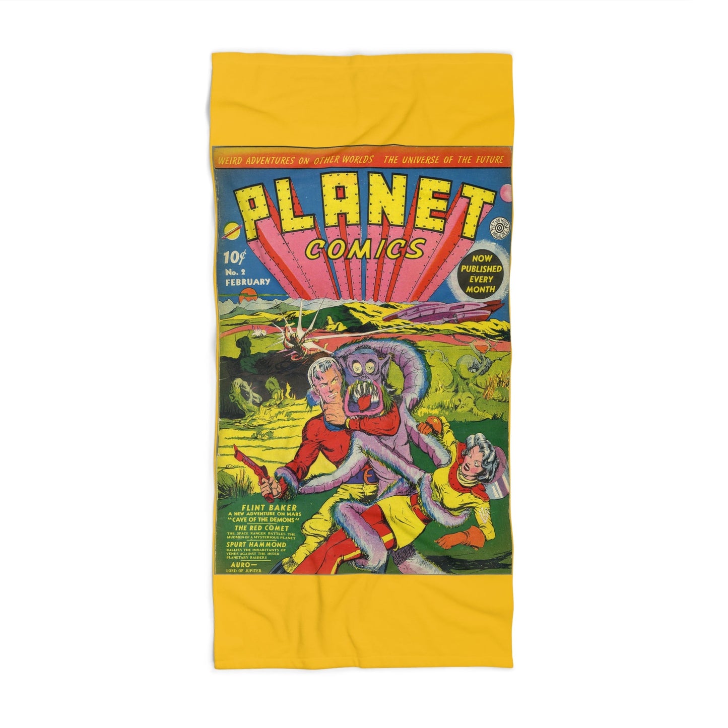 Planet Comics #2 Beach Towel Yellow