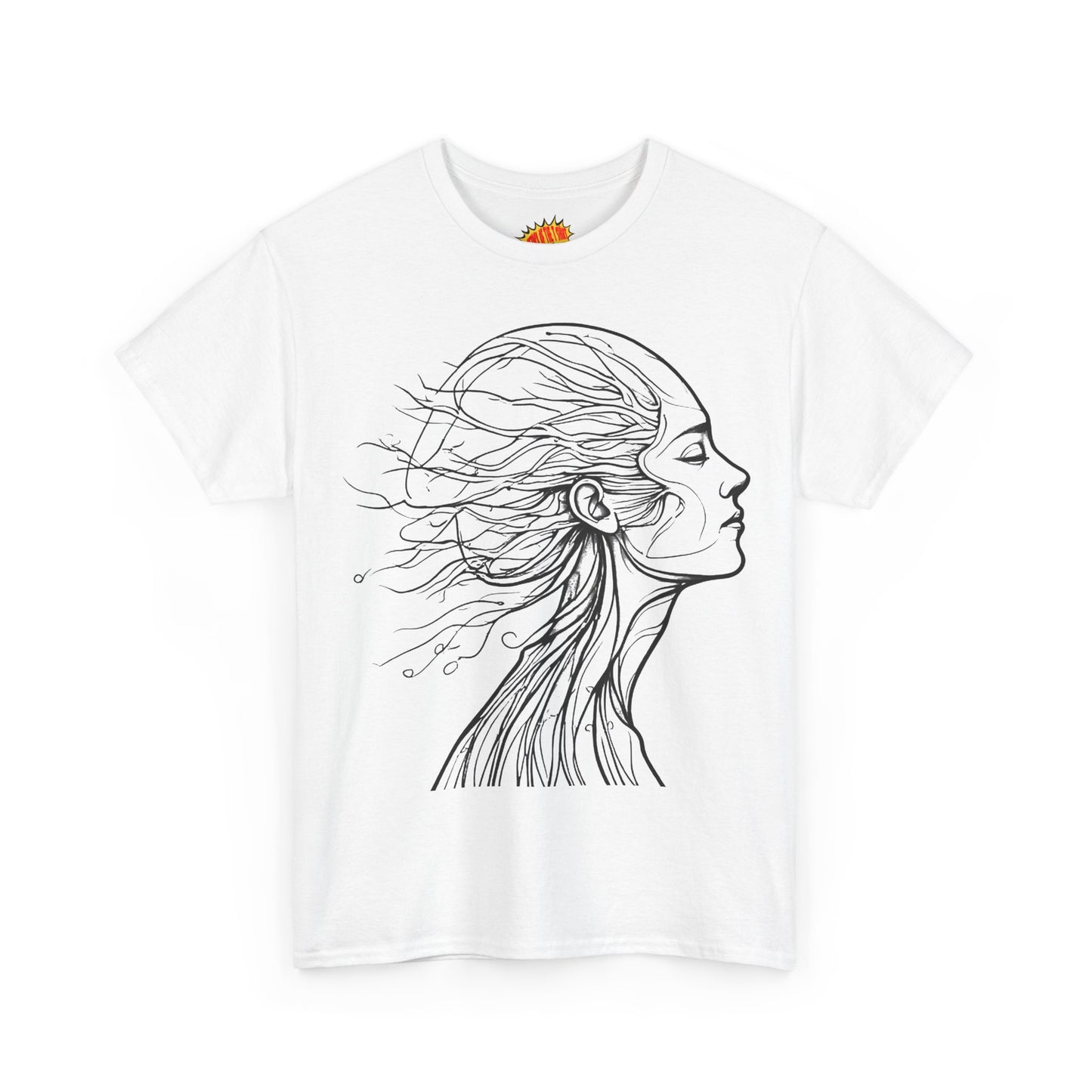 Flowing Line Drawing Face Graphic Art Tee Shirt *Multiple Colors*