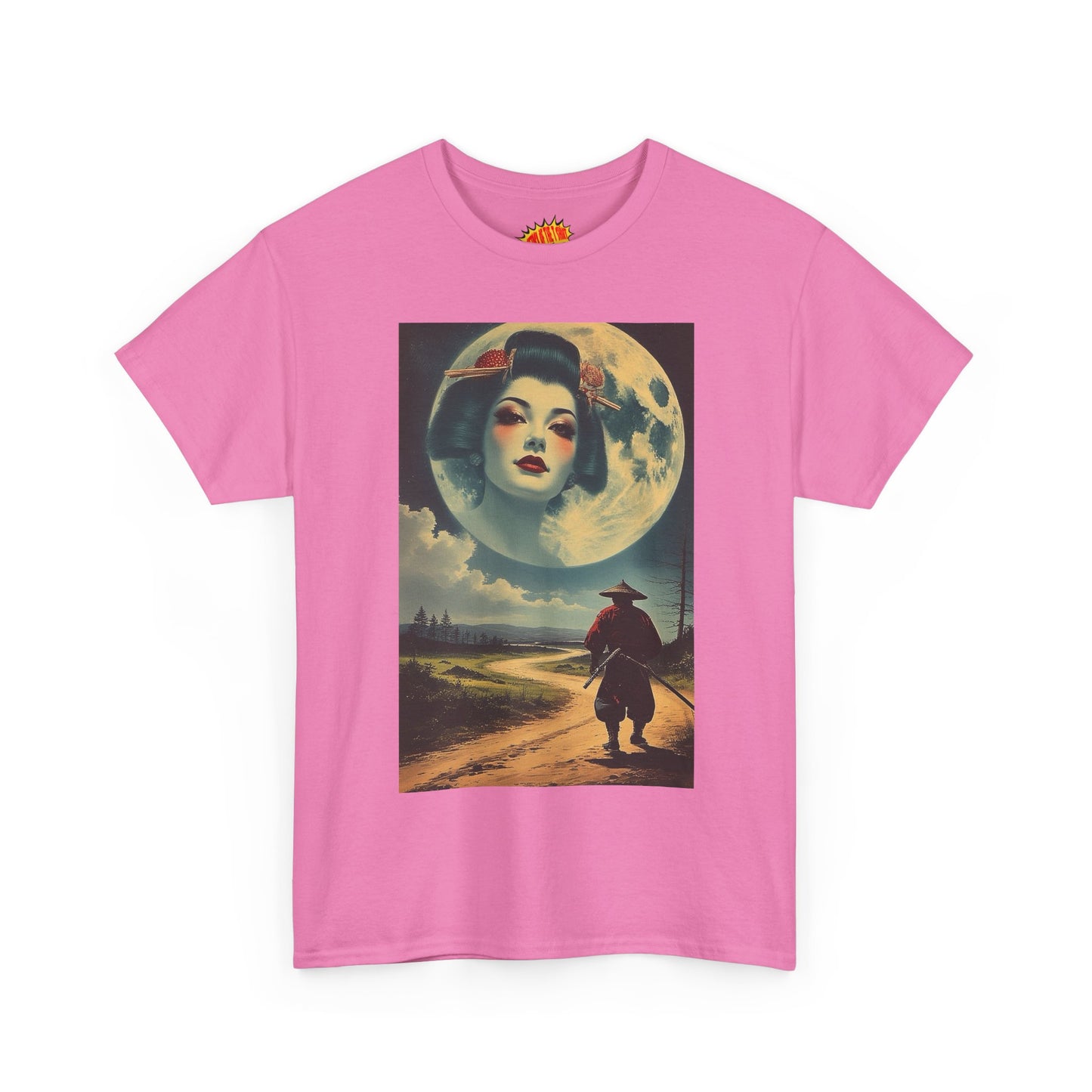 Samurai w/Geisha Full Moon T-Shirt *Multiple Colors*