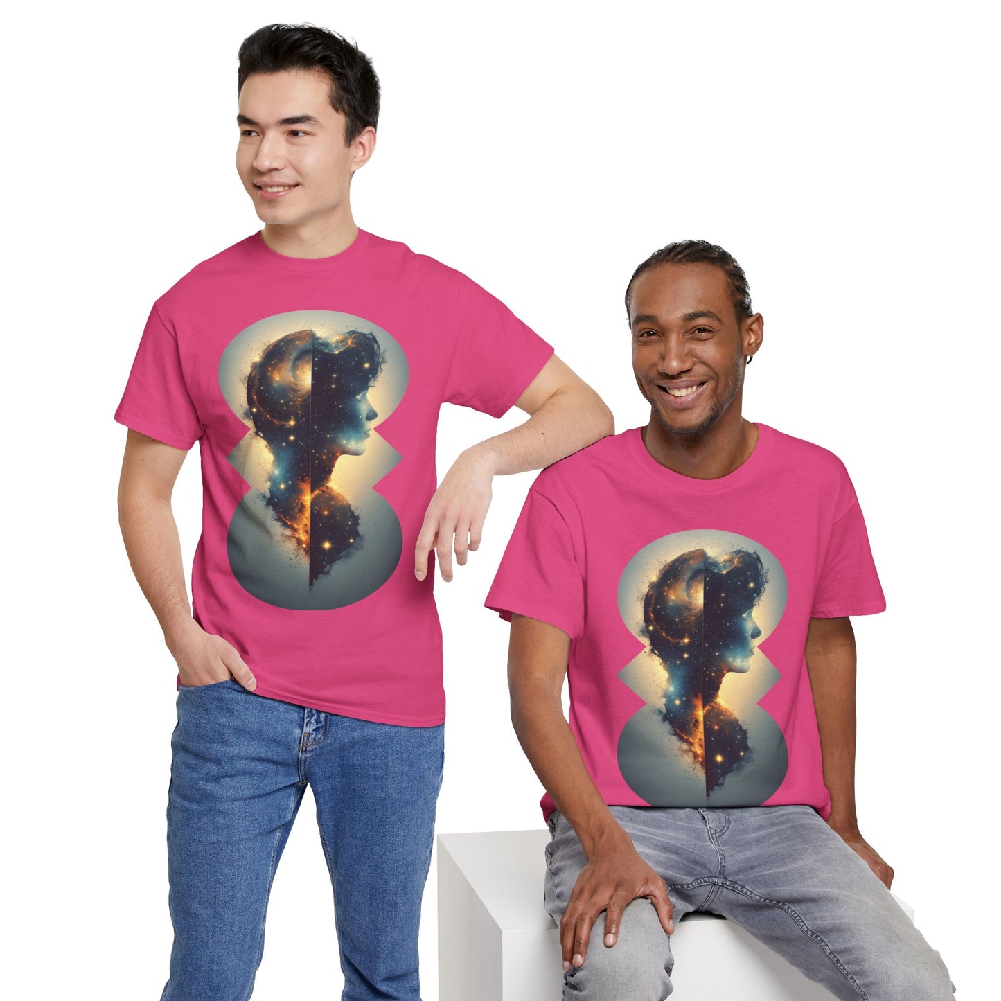 Cosmic Silhouette Galaxy Graphic Art Tee Shirt *Multiple Colors*