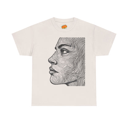 Human Face Profile Line Drawing Graphic Art Tee Shirt