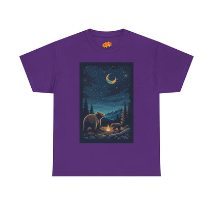 Grizzly Bear with Cub Night Scene T-Shirt