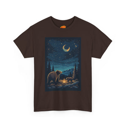 Grizzly Bear with Cub Night Scene T-Shirt