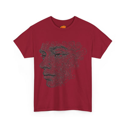 Human Face Silhouette Line Drawing Graphic Art Tee Shirt