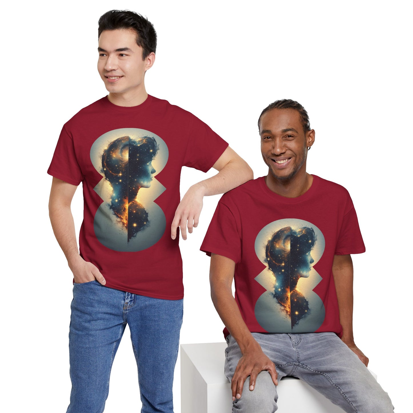 Cosmic Silhouette Galaxy Graphic Art Tee Shirt *Multiple Colors*