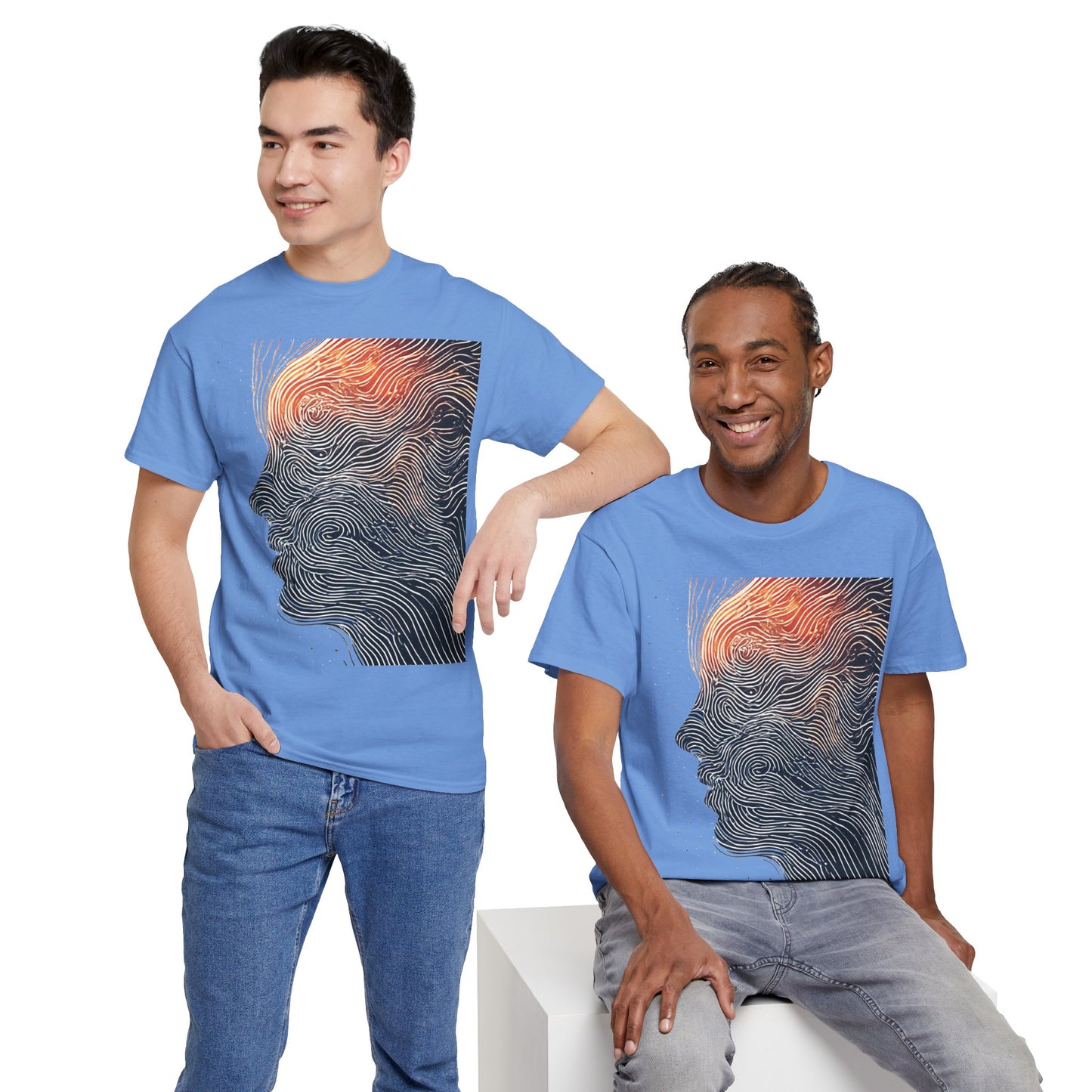 Line Drawing Face Graphic Art Tee Shirt *Multiple Colors*