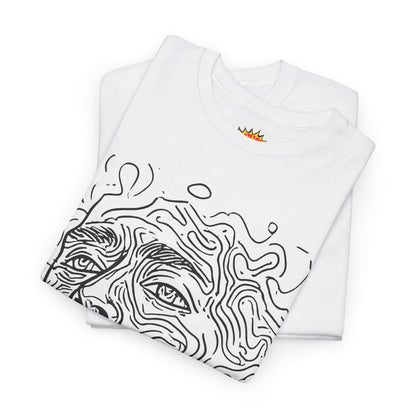 Human Face Line Drawing Portrait Graphic Art Tee Shirt