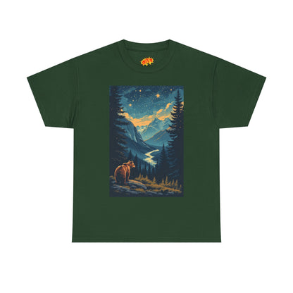 Grizzly Bear Mountain Valley Scene T-Shirt