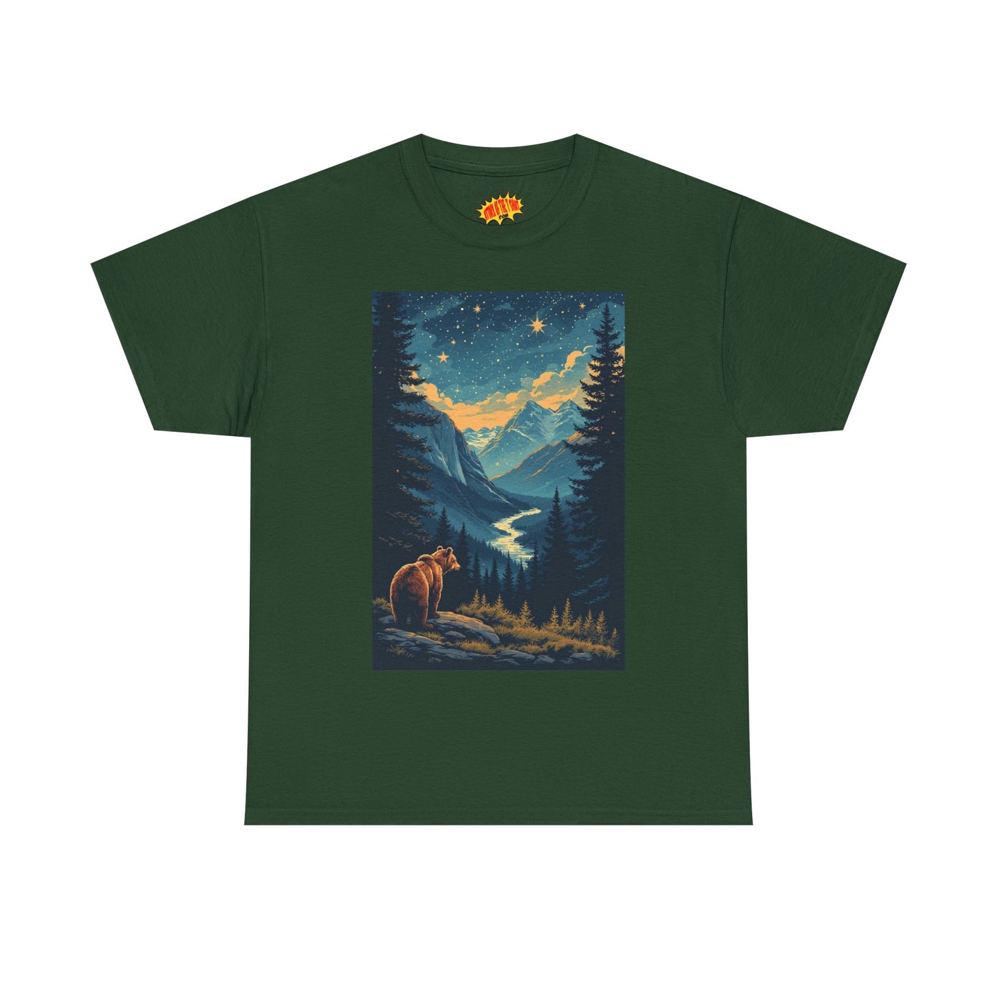 Mountain Valley Bear Night Scene T-Shirt *Multiple Colors*